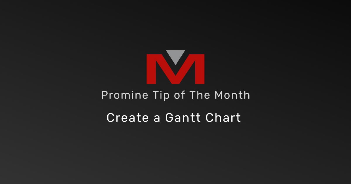 Create a Gantt Chart - Promine Banner Tip of the Month